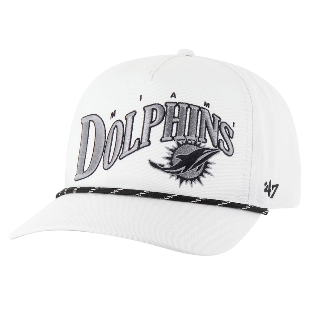 Men's '47 White Miami Dolphins Wave Speckle‎ Hitch Rope Adjustable Hat NWT